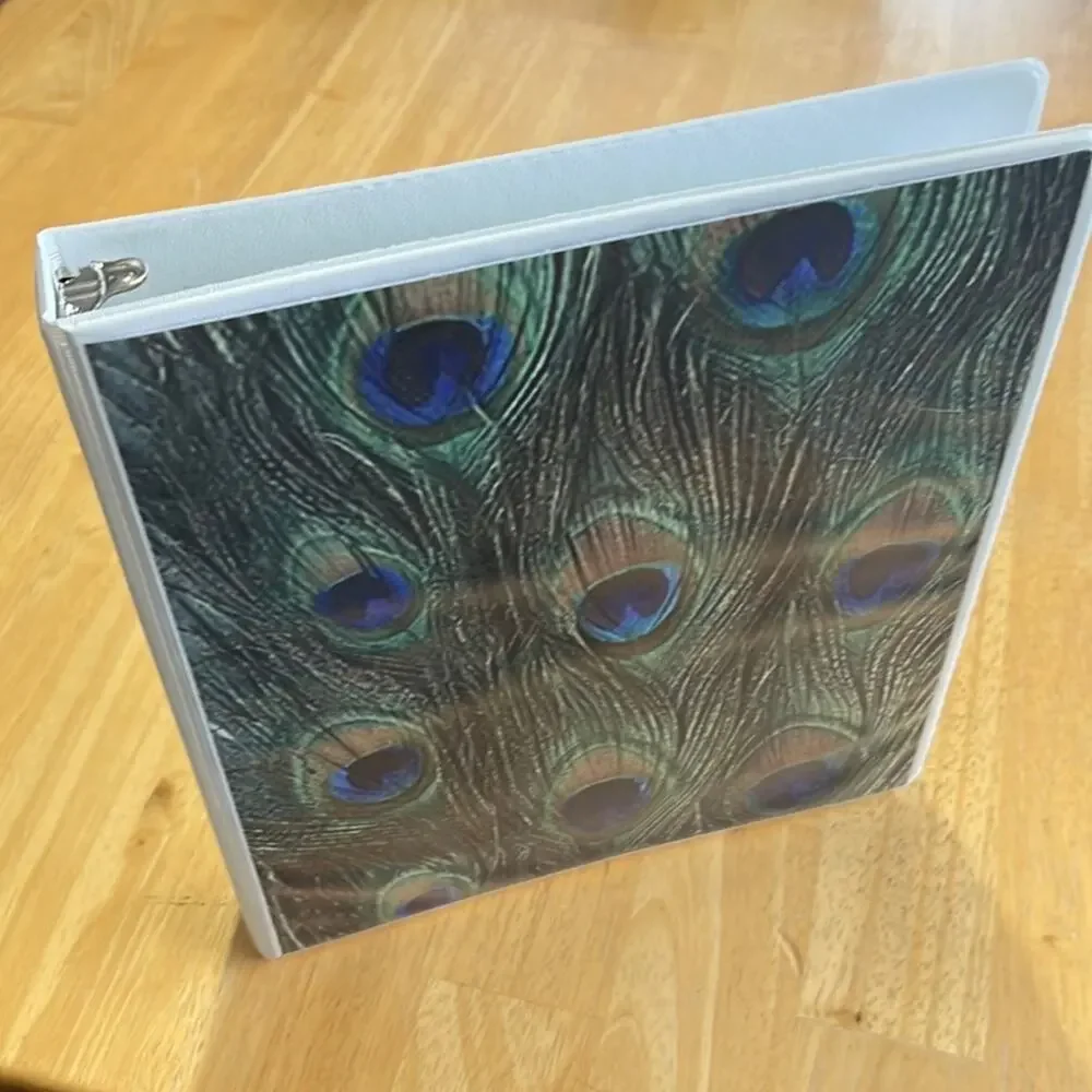 3 Ring Binder with Peacock Print Theme NEW